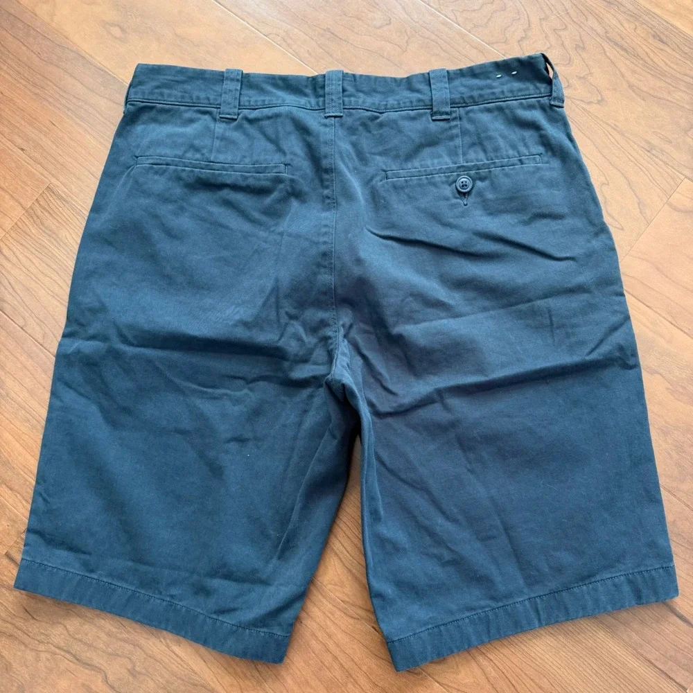 J. Crew Mens Chino Flat Front Shorts Size 31 Blue 100% Cotton Casual Preppy